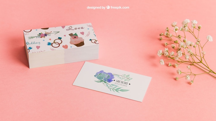 PSD Gratis business card mockup on stack