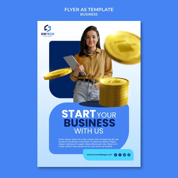 Gratis PSD business concept poster sjabloon