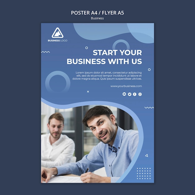 Gratis PSD business concept poster stijl
