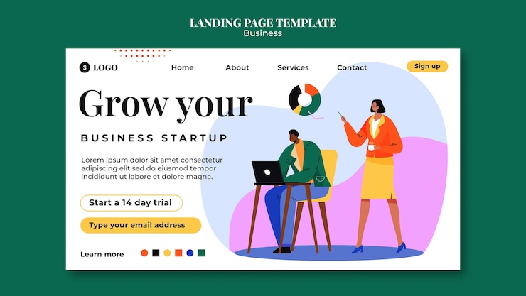 PSD Gratis business solutions landing page template