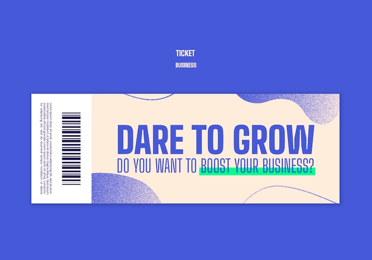 PSD Gratis business strategy ticket template