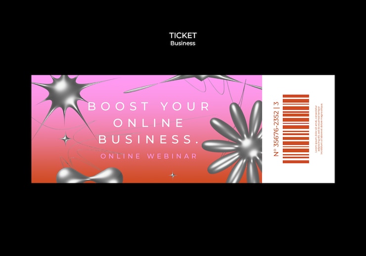 PSD Gratis business strategy ticket template