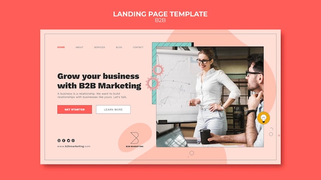 Gratis PSD business to business bestemmingspagina sjabloon