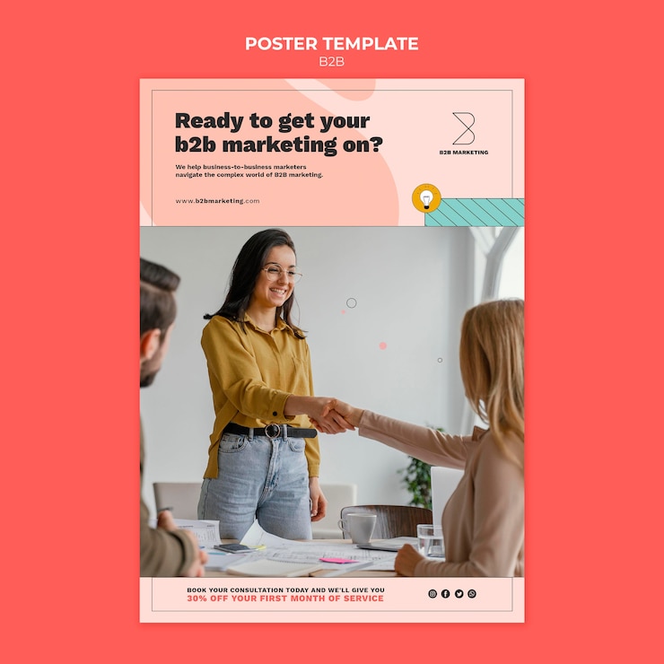Gratis PSD business to business poster sjabloon