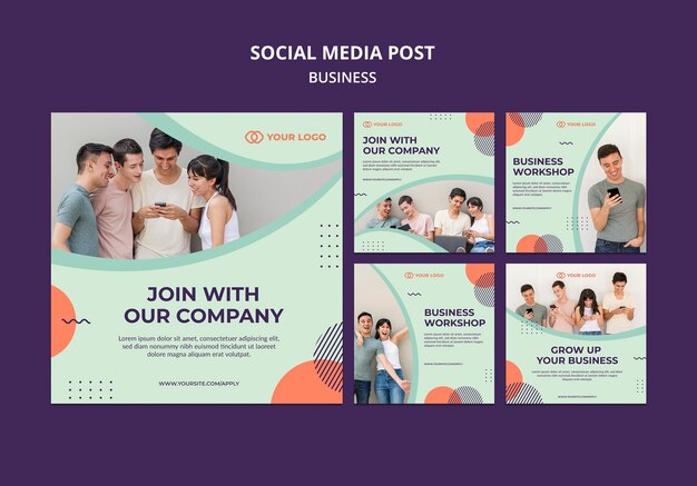 Business workshop concept social media post