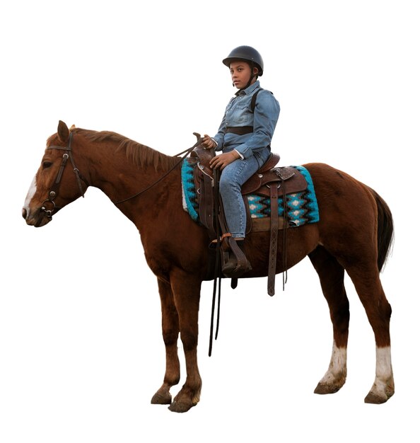 Caballo listo para el equitación aislado