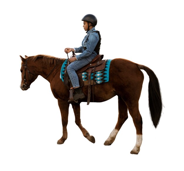 Caballo listo para el equitación aislado
