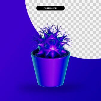Cactus plant 3d render illustratie geïsoleerd