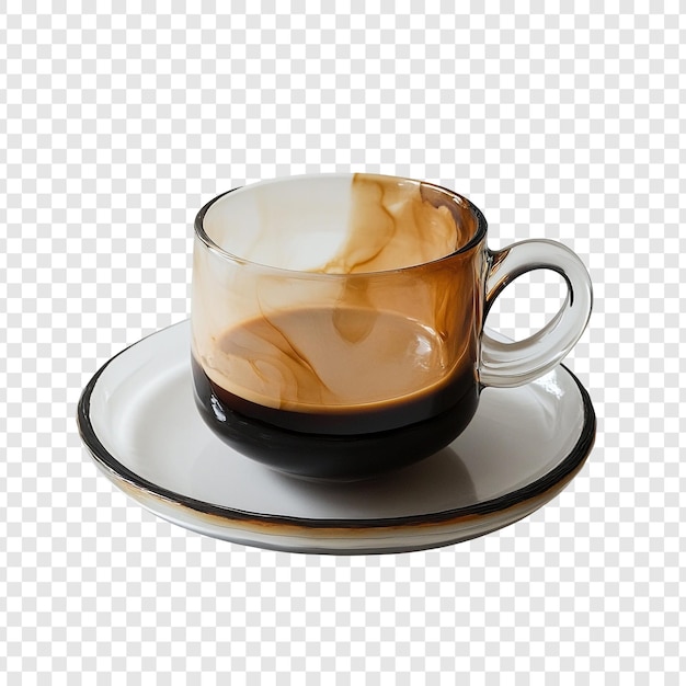 Café aromático en una elegante taza de vidrio