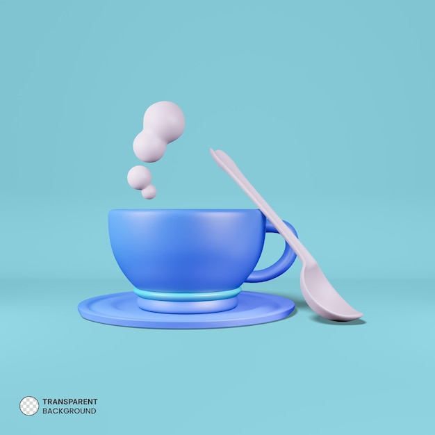 Café, icono, aislado, 3d, render, ilustración