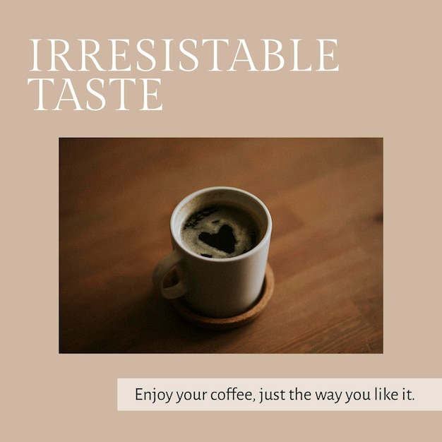 Gratis PSD café-marketingsjabloon psd voor onweerstaanbare smaak op sociale media