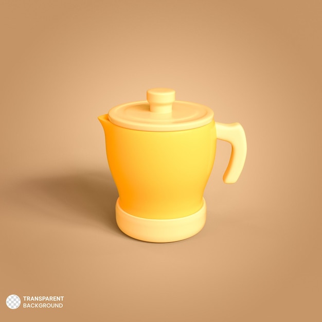 PSD gratuito cafetería tetera icono aislado 3d render ilustración