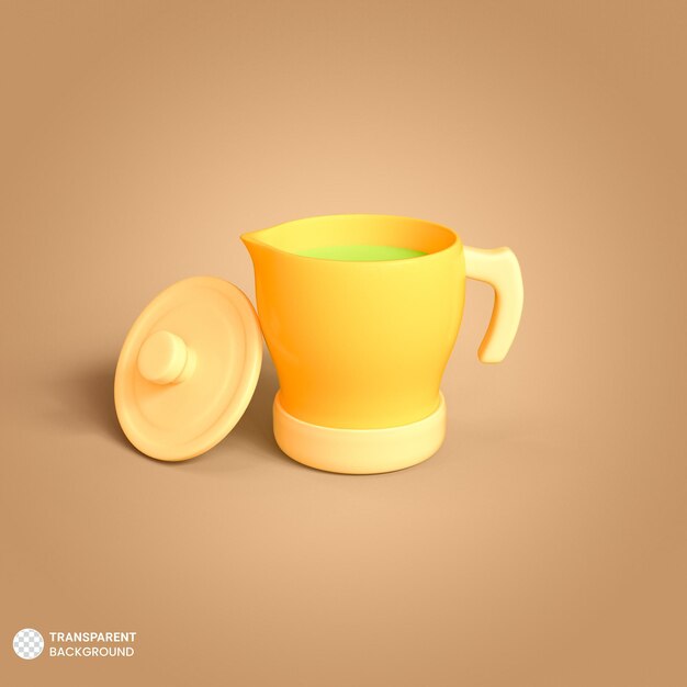 Cafetería tetera icono aislado 3d render ilustración
