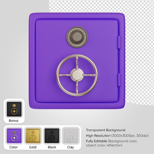 PSD gratuito caja fuerte 3d