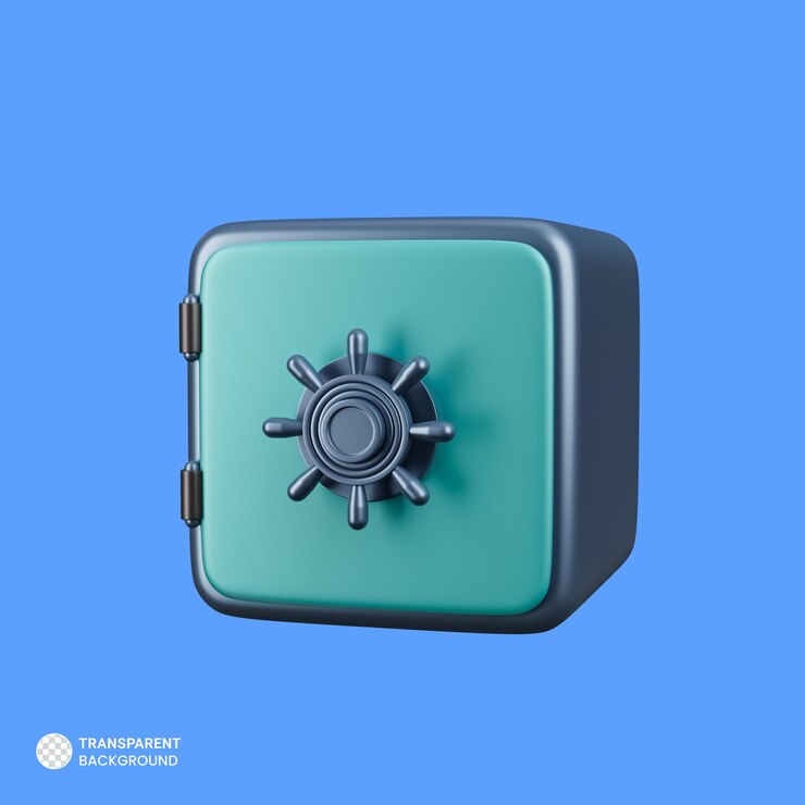 PSD gratuito caja fuerte con monedas de oro pila icono aislado 3d render ilustración