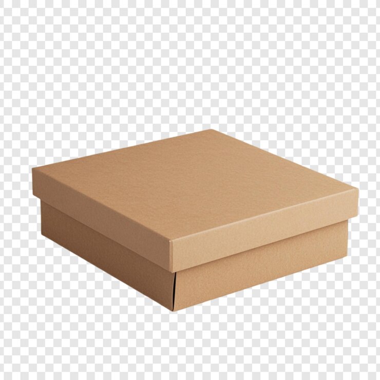 PSD gratuito caja de regalo de cartón cuadrada empaque marrón contenedor vacío presentación del producto