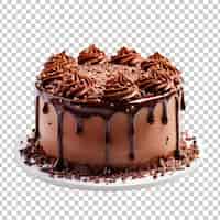 Gratis PSD cake gegoten met chocolade en versierd met verschillende koekjes op een doorzichtige achtergrond