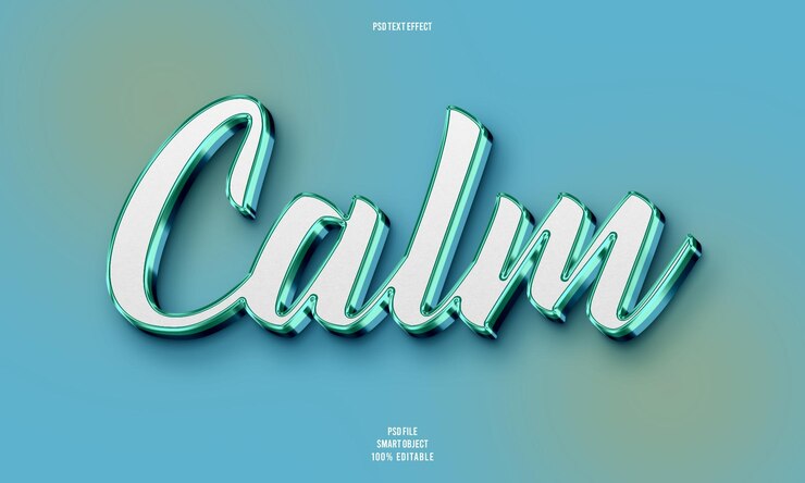 PSD gratuito calmo effetto di testo modificabile 3d