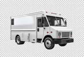 PSD gratuito camión de comida blanca aislado en el fondo