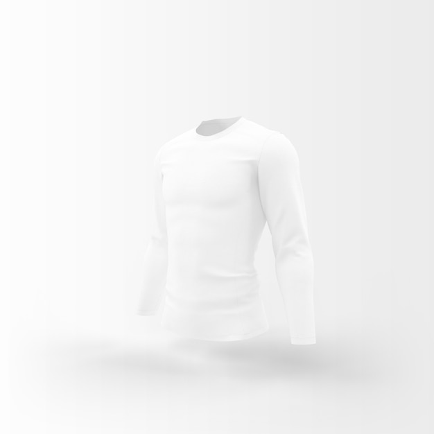 camiseta blanca flotando en blanco
