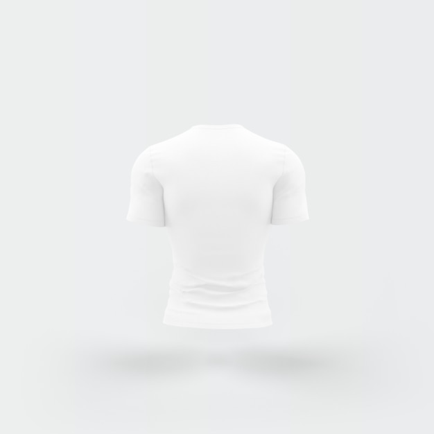 camiseta blanca flotando en blanco