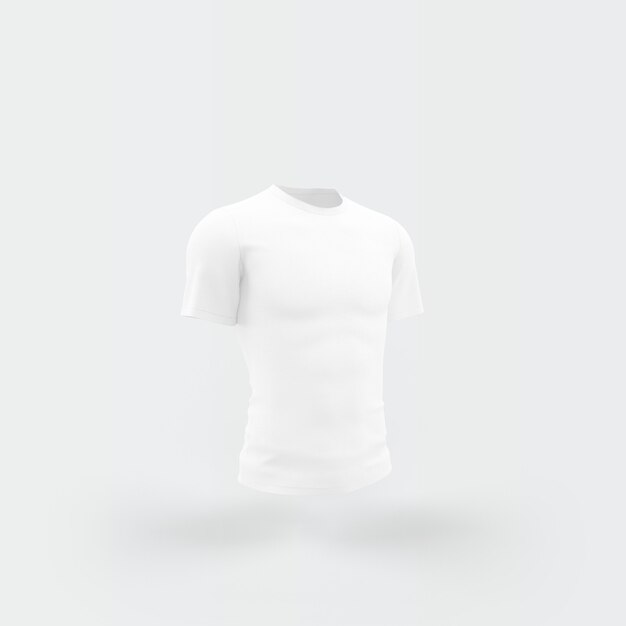 camiseta blanca flotando en blanco