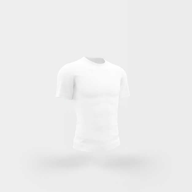 camiseta blanca flotando en blanco