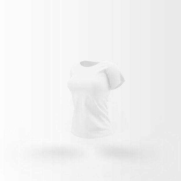 camiseta blanca flotando en blanco