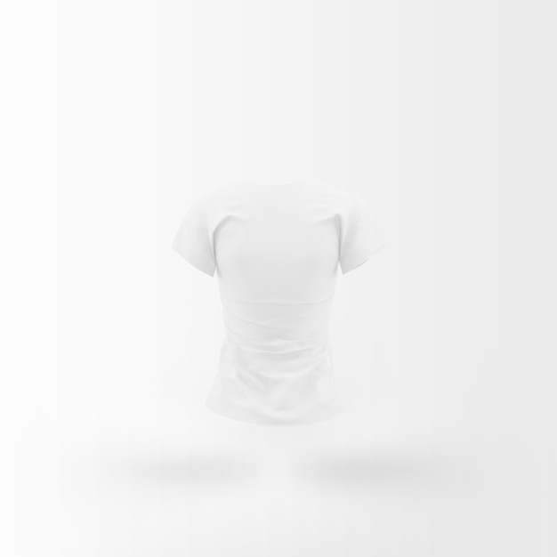 camiseta blanca flotando en blanco