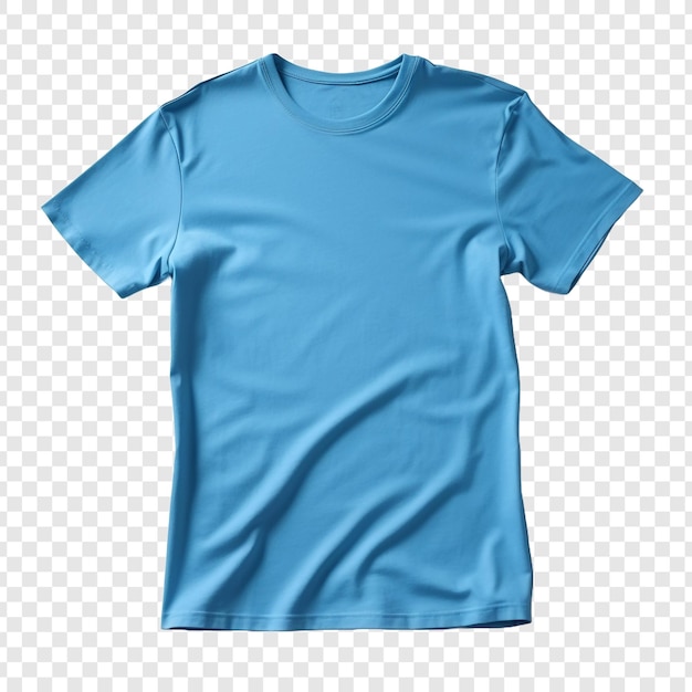 Camiseta con color azul aislado sobre un fondo transparente