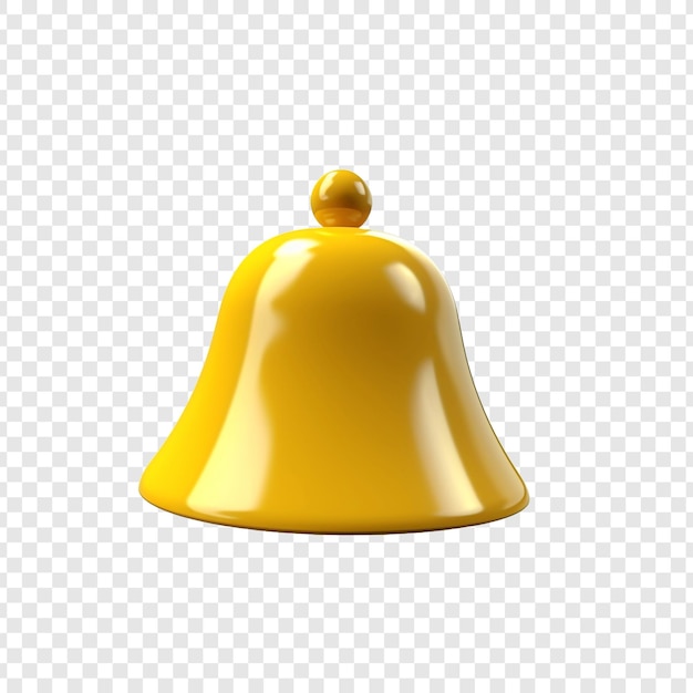 PSD gratuito campana amarilla 3d aislada en un fondo transparente