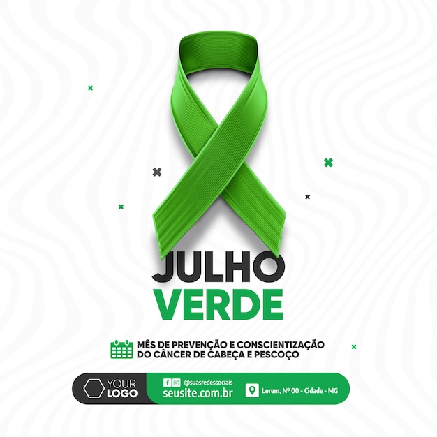 Campaña de plantillas de redes sociales de julio verde