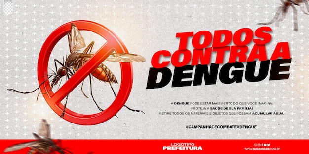 PSD gratuito campaña de prevención del dengue epidemia de enfermedad de mosquitos