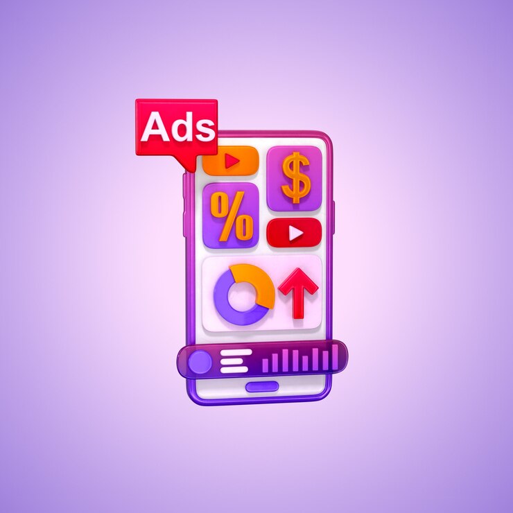 PSD gratuito campaña publicitaria para teléfonos inteligentes: publicidad móvil y promoción en línea