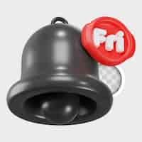 PSD gratuito campana que simboliza la notificación del black friday