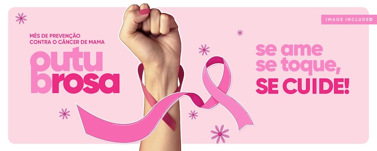 PSD gratuito campaña de redes sociales banner rosa de octubre cuídate