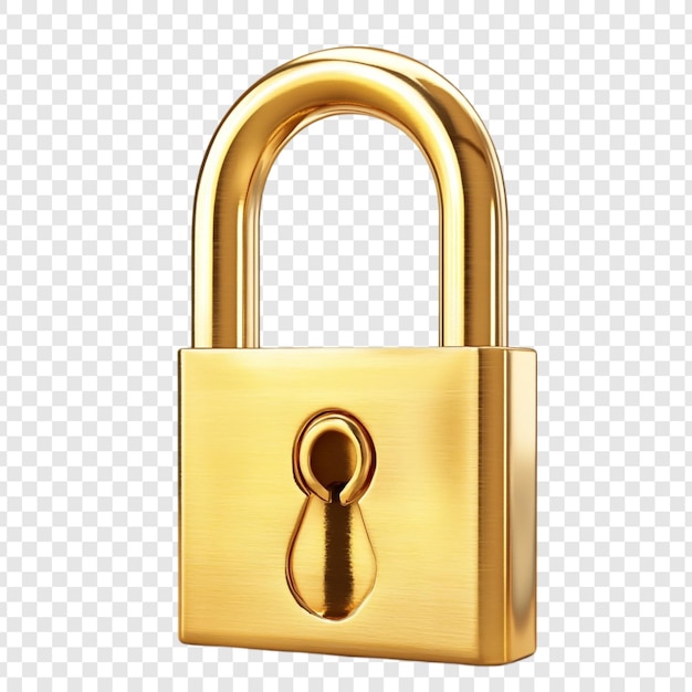 Un candado de oro brillante aislado en un fondo transparente un símbolo de seguridad y protección para activos digitales o objetos de valor físicos