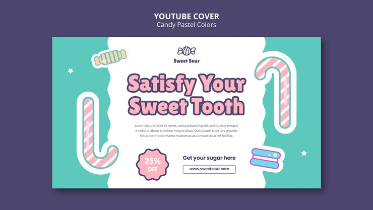 PSD Gratis candy pastel colors youtube cover