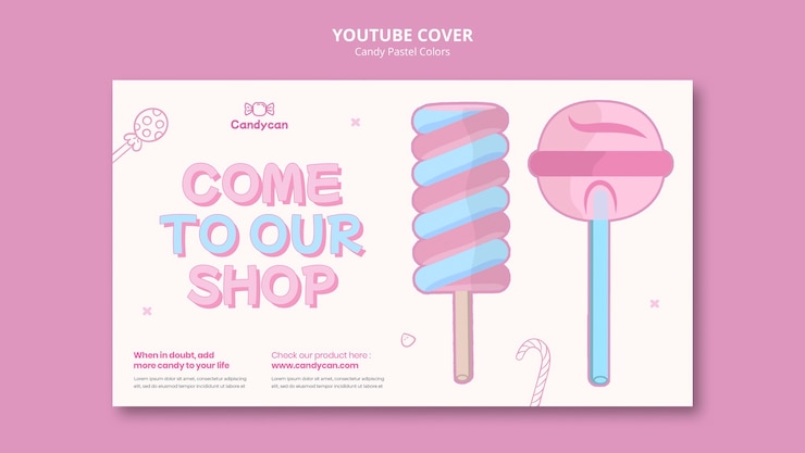 PSD Gratis candy pastel colors youtube cover