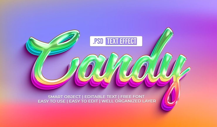Gratis PSD candy tekststijleffect