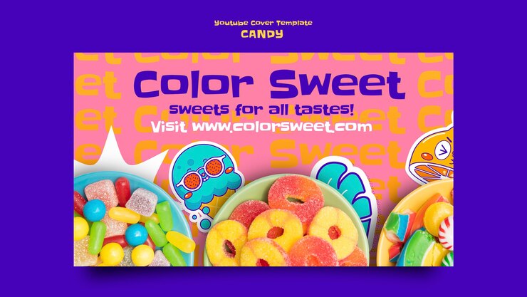 PSD Gratis candy youtube thumbnail template