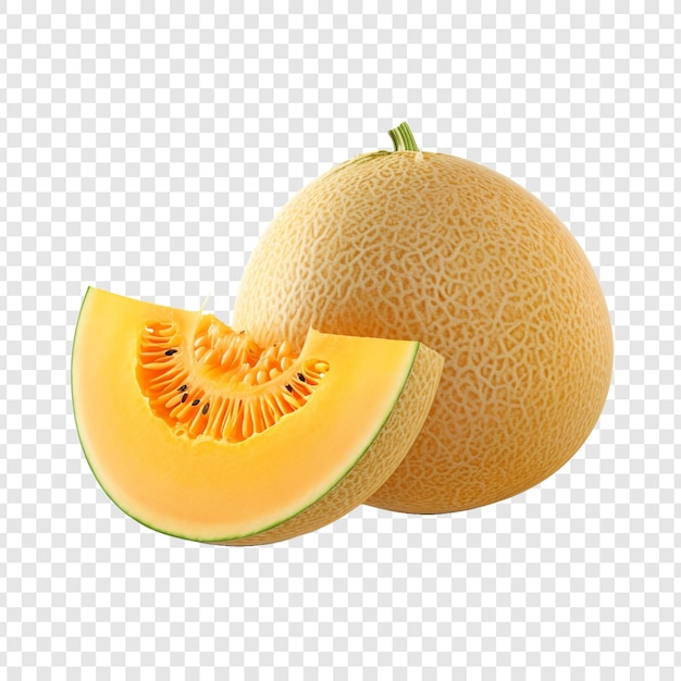 Gratis PSD cantaloupe geïsoleerd op transparante achtergrond