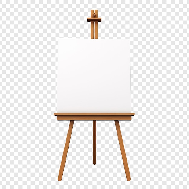 Gratis PSD canvas- en easelfoto geïsoleerd op transparante achtergrond