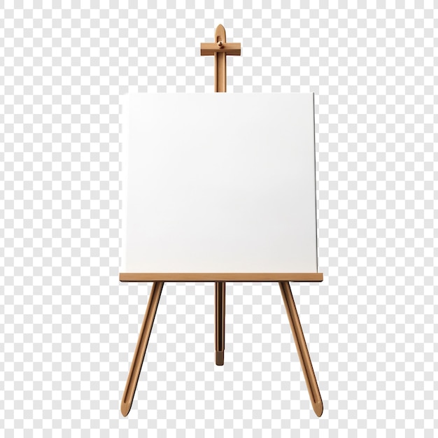 Gratis PSD canvas- en easelfoto geïsoleerd op transparante achtergrond