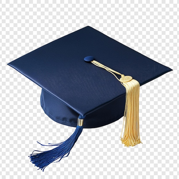 Capucha de graduación azul de la Armada con clavija dorada un símbolo de logro y nuevos comienzos