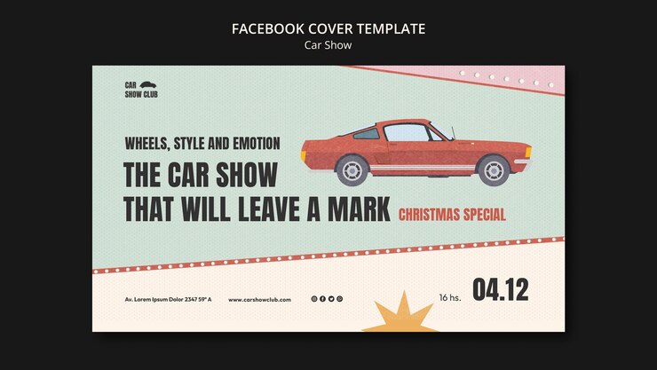 PSD Gratis car show facebook cover template