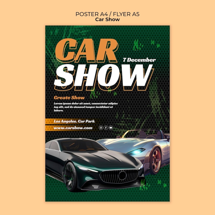 PSD Gratis car show poster template