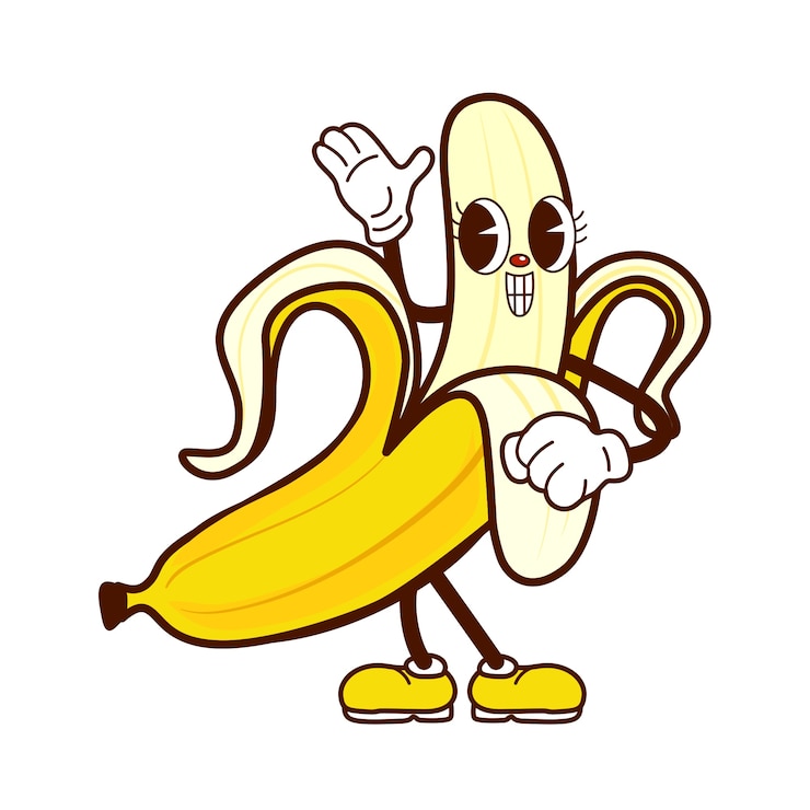 PSD gratuito carattere di banana isolato