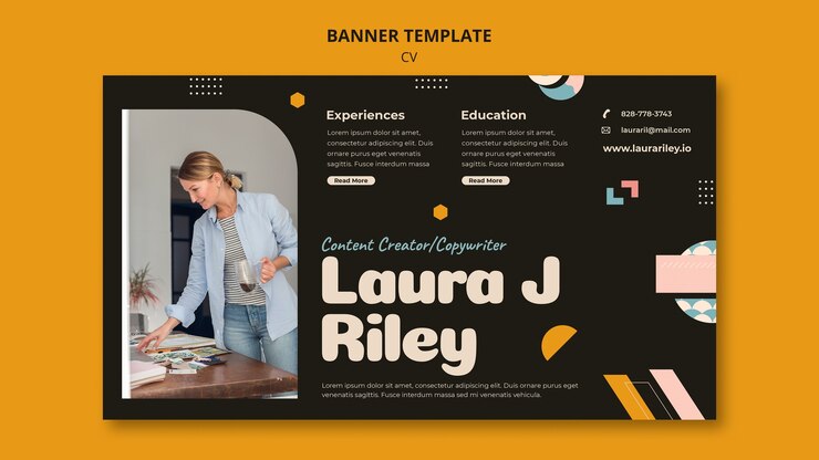 PSD Gratis career and occupation cv horizontal banner template