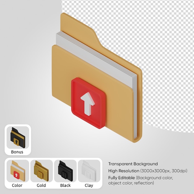 PSD gratuito carga de carpeta 3d